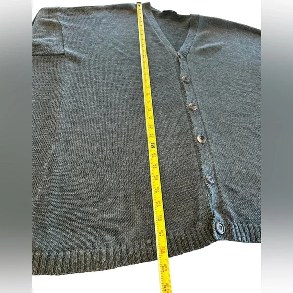 Eskandar lagenlook linen blend cardigan sweater